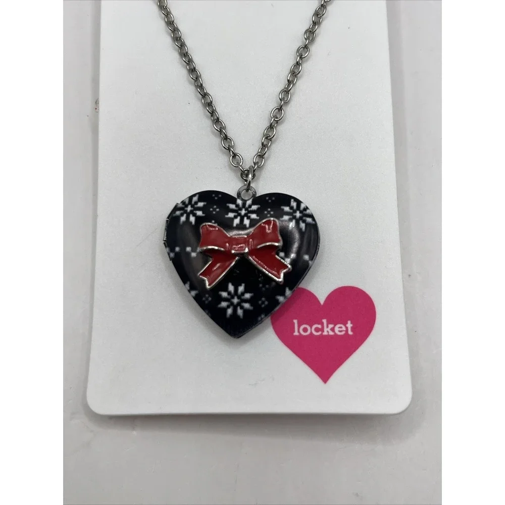 The Children's Place‎ Christmas Locket Necklace Red/Black- New